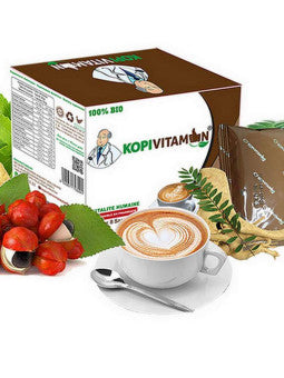Kopi Vitamine - Café Crème Instantané sans Sucre 100% Bio pour Hommes et Femmes- 8 Sachets de 20 g