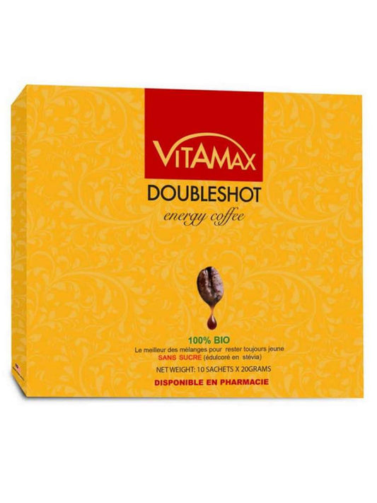 Café Doubleshot Energy -Vitamax - Supplément Alimentaire 100% Bio pour Homme - 10 sachets de 20 g
