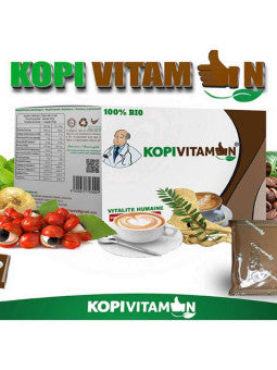 Kopi Vitamine - Café Crème Instantané sans Sucre 100% Bio pour Hommes et Femmes- 8 Sachets de 20 g