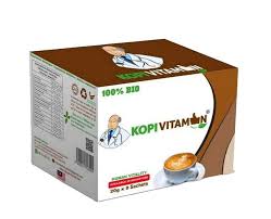 Kopi Vitamine - Café Crème Instantané sans Sucre 100% Bio pour Hommes et Femmes- 8 Sachets de 20 g